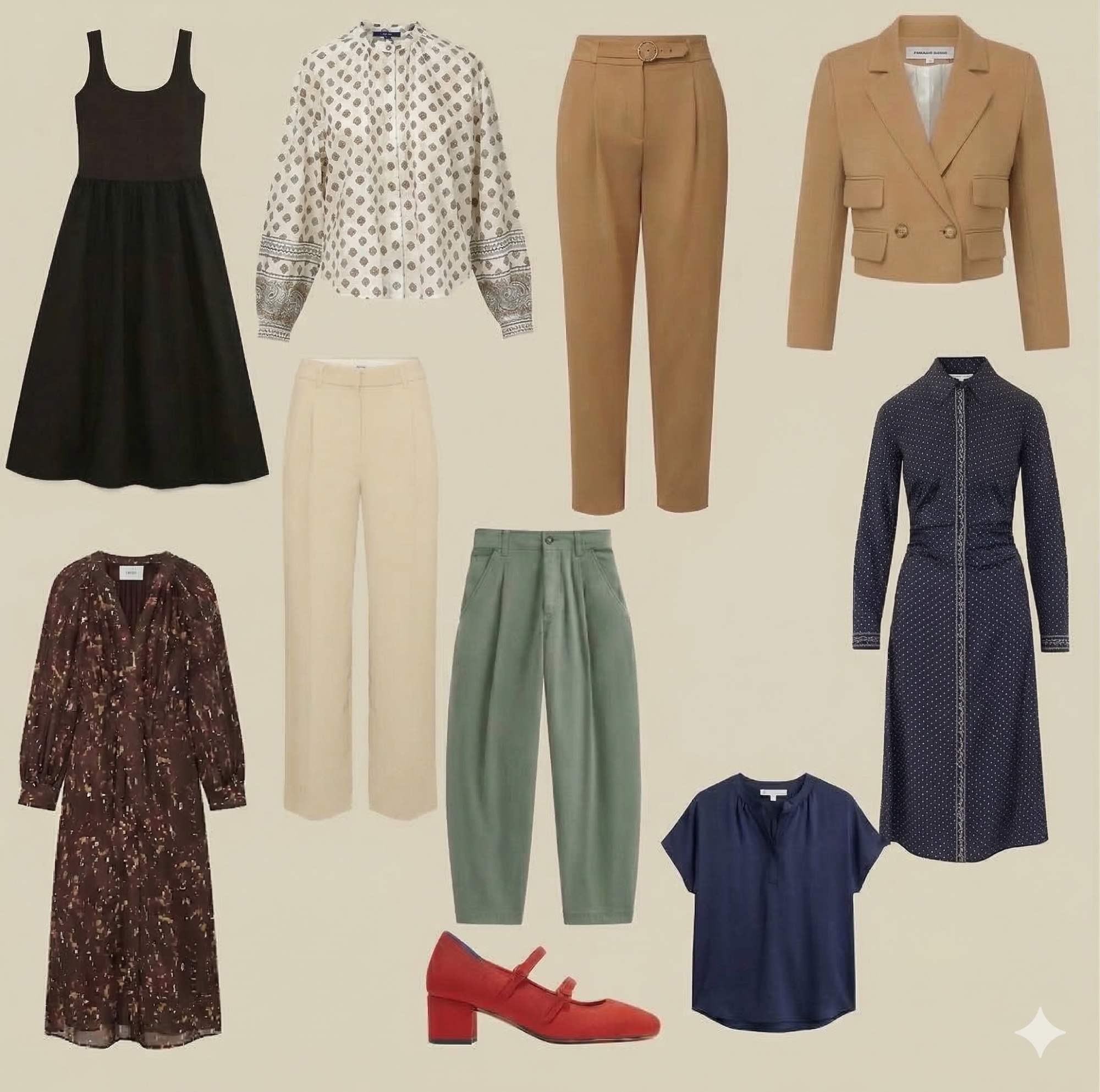 Curated shopping list with earth tones